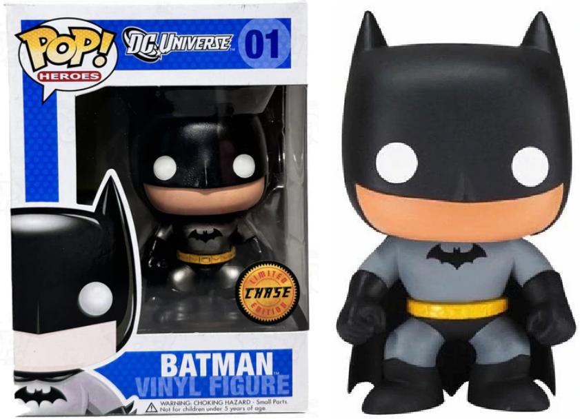 FUNKO POP! Vinyl Heroes RARE DC Universe #01 Batman ("DC Universe" Box) (Metallic) [Chase] [VAULTED]