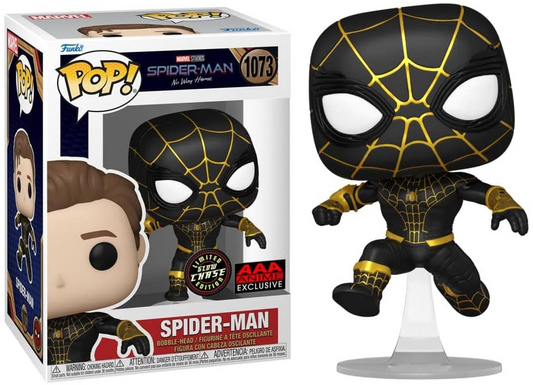 FUNKO POP! Bobble-Head Marvel RARE Spider-Man No Way Home #1073 Spider-Man (Leaping - Masked) (GITD) [Funko Special Edition | Chase] [VAULTED]