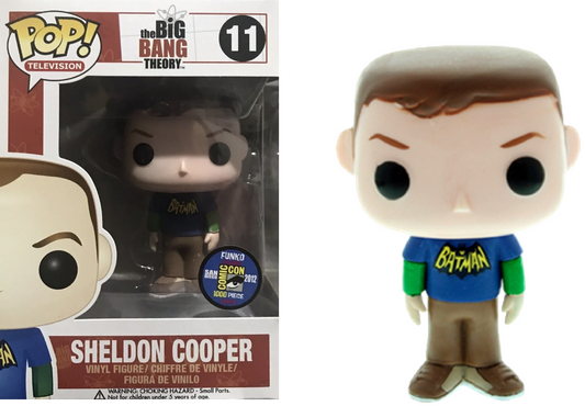 FUNKO POP! Vinyl Television RARE The Big Bang Theory #11 Sheldon Cooper (Batman Shirt) [2012 SDCC (Stickerless)] [VAULTED]