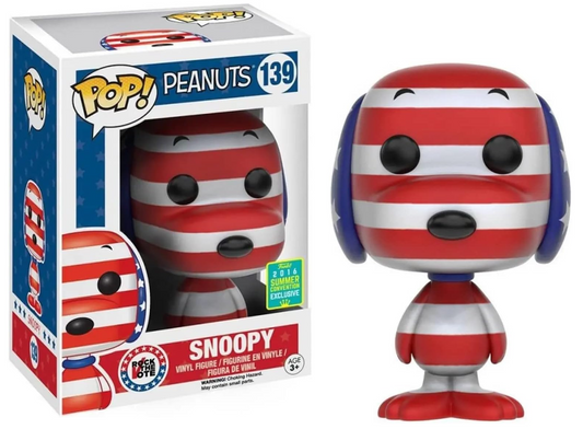 FUNKO POP! Vinyl RARE Peanuts #139 Snoopy (Patriotic) [Summer Convention] [VAULTED]