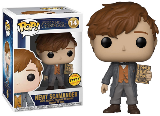 FUNKO POP! Vinyl Fantastic Beasts RARE The Crimes of Grindelwald #14 Newt Scamander (w/ Book) [Chase] [VAULTED]