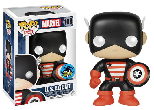 FUNKO POP! Vinyl Bobble-Head Marvel RARE #108 U.S. Agent [Comikaze (Stickerless)] [VAULTED]