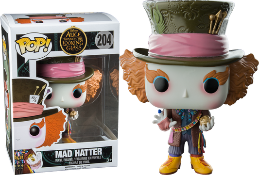 FUNKO POP! Vinyl Disney RARE Alice Through The Looking Glass #204 Mad Hatter (w/ Chronosphere) [Hot Topic (Stickerless)] [VAULTED]