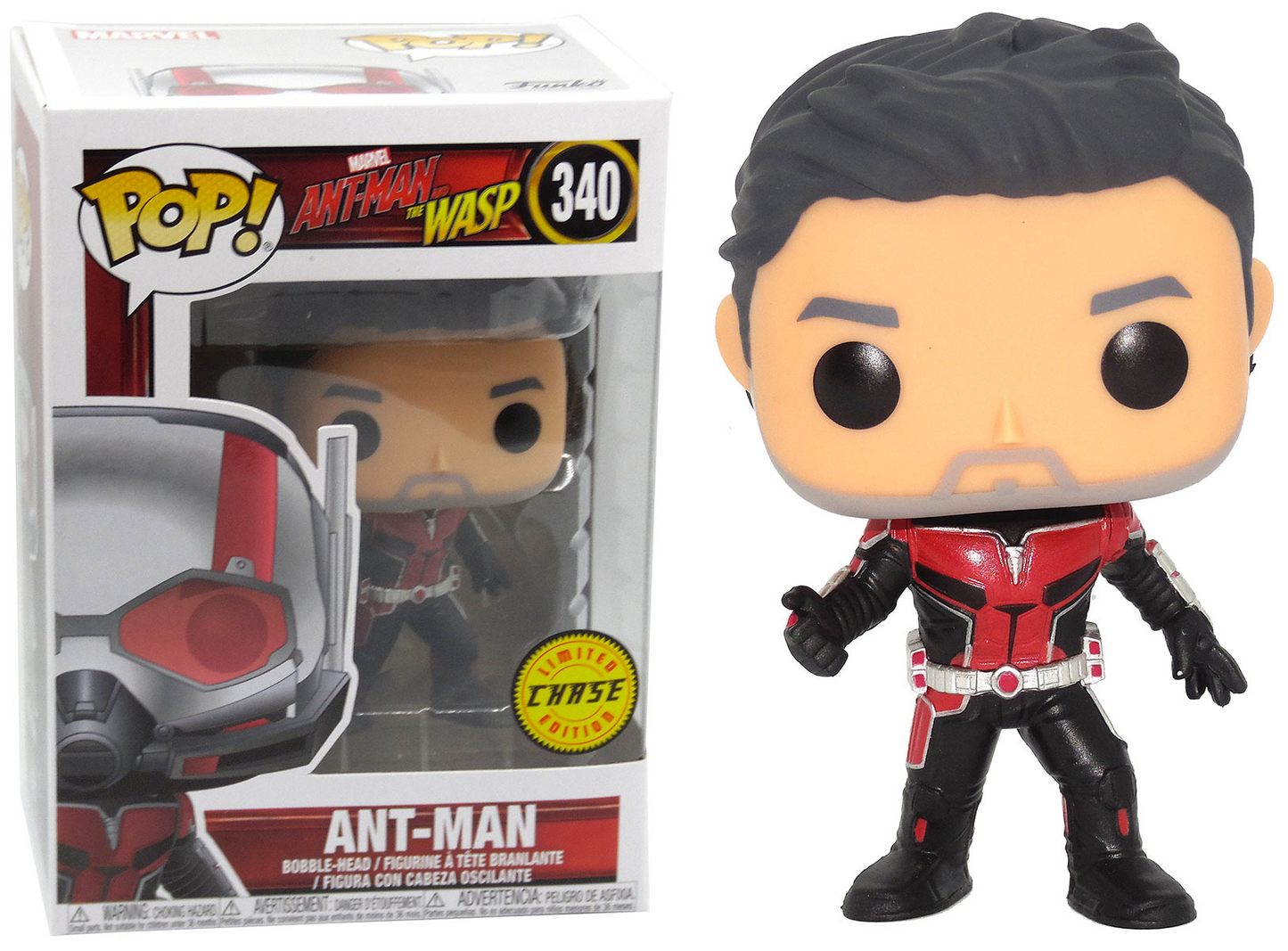 FUNKO POP! Vinyl Marvel RARE Ant-Man And The Wasp #340 Ant-Man (Holding Switch, Unmasked) [Chase] [VAULTED]