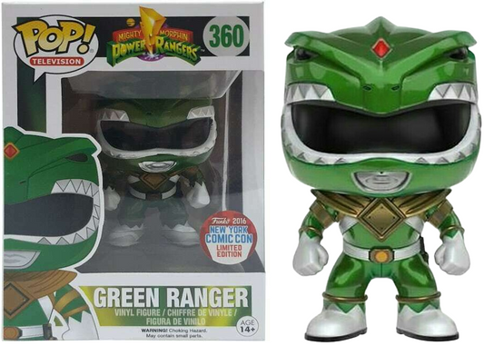 FUNKO POP! Vinyl Television RARE Mighty Morphin Power Rangers #360 Green Ranger (Metallic) [NYCC] [VAULTED]