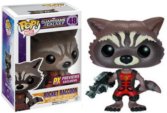 FUNKO POP! Vinyl Bobble-Head Marvel RARE Guardians of the Galaxy #48 Rocket Raccoon (Ravagers Uniform) [Previews (Stickerless)] [VAULTED]