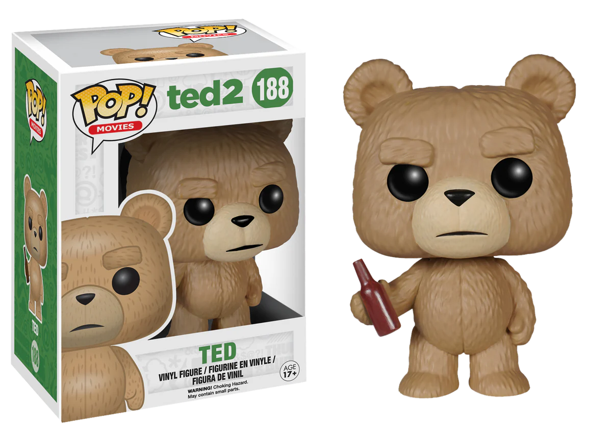 FUNKO POP! Vinyl Movies RARE Ted 2 #188 Ted (Beer Bottle) [VAULTED]