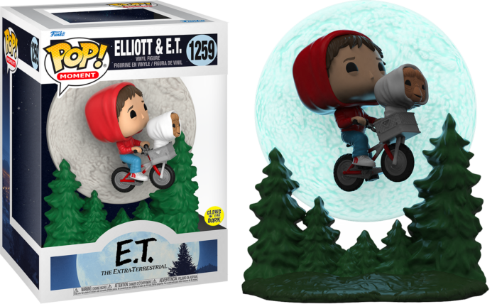 FUNKO POP! Vinyl Moment RARE E.T. The Extra Terrestrial #1259 Elliott and E.T. (Flying) (GITD) [Standard] [VAULTED]