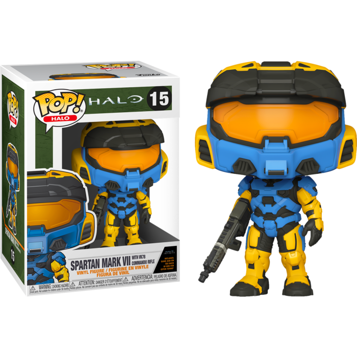 FUNKO POP! Vinyl Halo RARE Halo #15 Spartan Mark VII with VK78 Commando Rifle (Blue) [VAULTED]