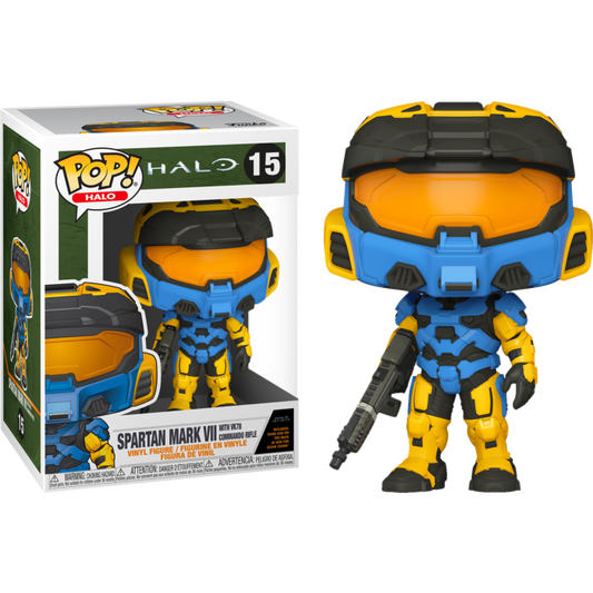 FUNKO POP! Vinyl Halo RARE Halo #15 Spartan Mark VII with VK78 Commando Rifle (Blue) [VAULTED]