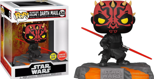 FUNKO POP! Bobble-Head RARE Star Wars #520 Red Saber Series Volume 1: Darth Maul (GITD) [Funko Special Edition] [VAULTED]