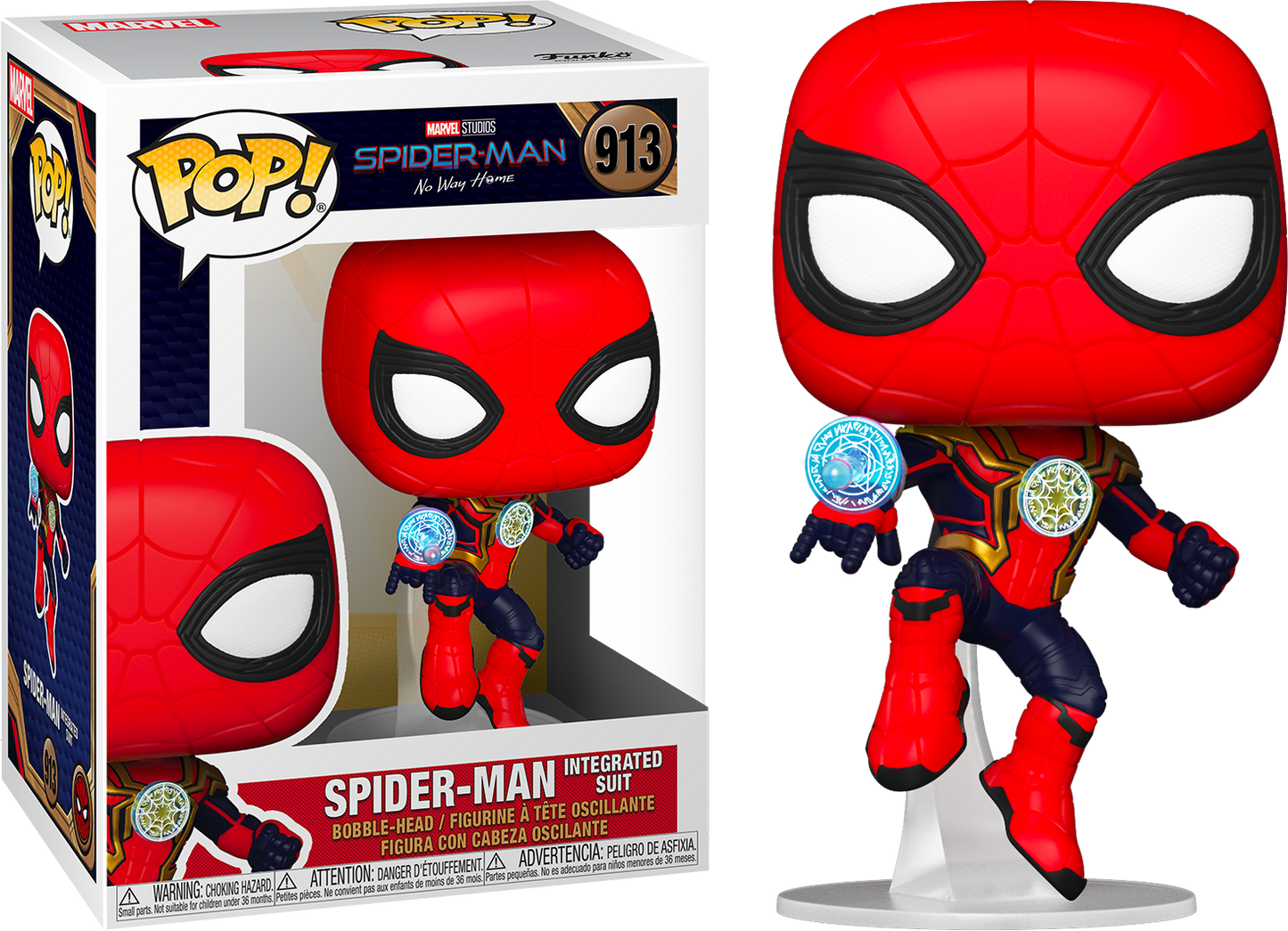 FUNKO POP! Bobble-Head RARE Spider-Man No Way Home #913 Spider-Man Intergrated Suit [VAULTED]