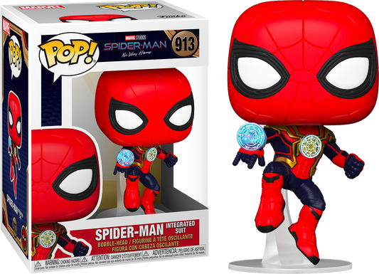 FUNKO POP! Bobble-Head RARE Spider-Man No Way Home #913 Spider-Man Intergrated Suit [VAULTED]