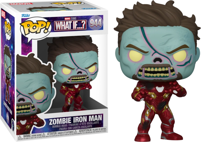 FUNKO POP! Bobble-Head Marvel RARE What If...? #944 Zombie Iron Man [VAULTED]