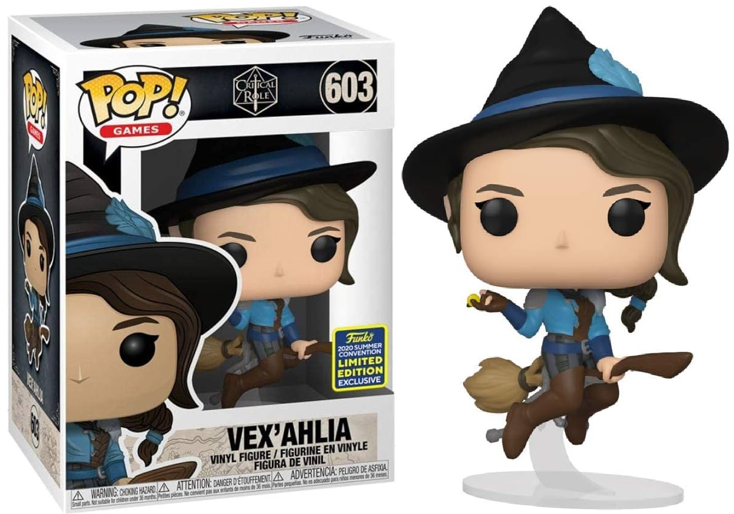 FUNKO POP! Vinyl Games RARE Critical Role #603 Vex'ahlia (on Broom) [Summer Convention] [VAULTED]