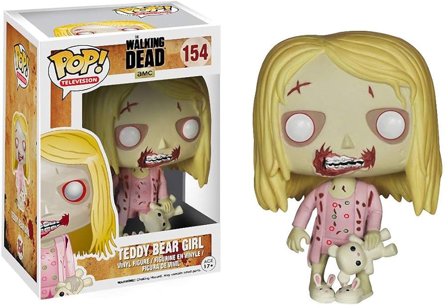 FUNKO POP! Vinyl Television RARE The Walking Dead #154 Teddy Bear Girl [VAULTED]