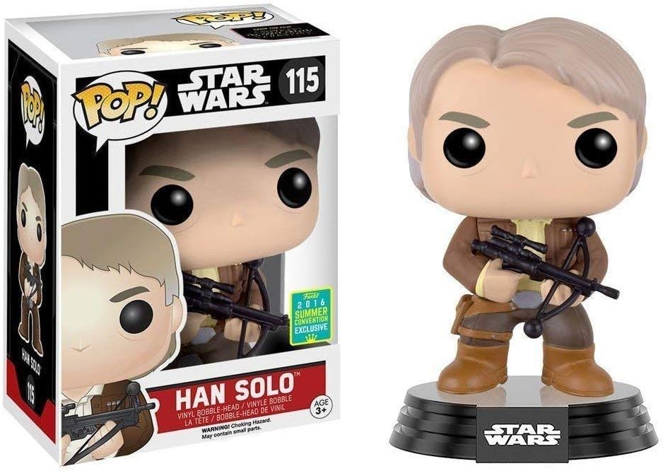 FUNKO POP! Vinyl Bobble-Head Star Wars RARE #115 Han Solo (The Force Awakens) (w/Bowcaster) [Summer Convention] [VAULTED]