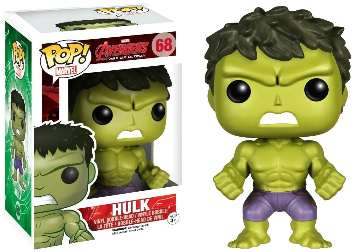 FUNKO POP! Vinyl Bobble-Head Marvel RARE Avengers Age of Ultron #68 Hulk (Age of Ultron) (GITD) [Barnes & Noble (Stickerless)] [VAULTED]