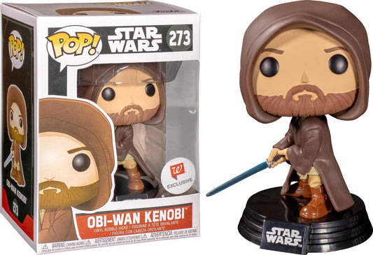 FUNKO POP! Vinyl Bobble-Head Star Wars RARE #273 Obi-Wan Kenobi (Prequels) (Hooded) [Walgreens] [VAULTED]