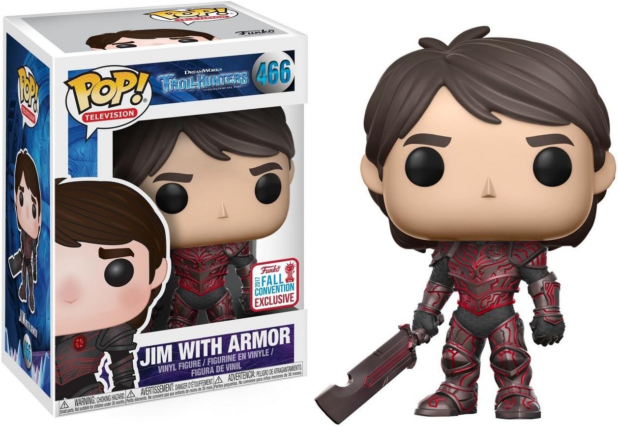 FUNKO POP! Vinyl Television RARE Trollhunters #466 Jim with Armor (Red) [Fall Convention] [VAULTED]