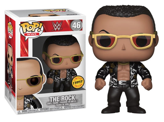 FUNKO POP! Vinyl WWE RARE #46 The Rock (Black Jacket) [Chase] [VAULTED]