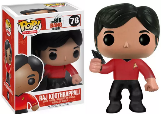 FUNKO POP! Vinyl Television RARE The Big Bang Theory #76 Raj Koothrappali (Star Trek) [VAULTED]