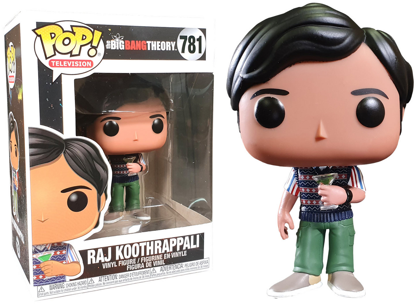 FUNKO POP! Vinyl Television RARE The Big Bang Theory #781 Raj Koothrappali (w/ Martini) [VAULTED]