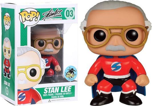 FUNKO POP! Vinyl RARE #03 Stan Lee (Superhero) (Red) [Comikaze (Stickerless)] [VAULTED]