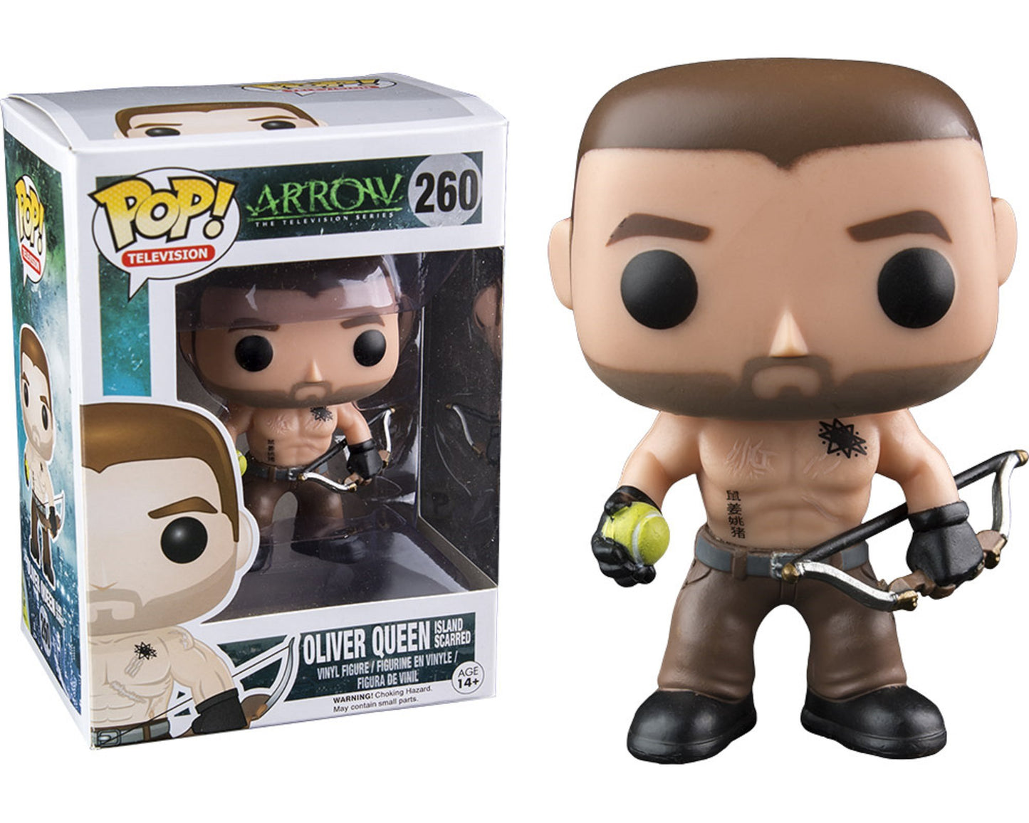 FUNKO POP! Vinyl Television RARE Arrow The Television Series #260 Oliver Queen (Island Scarred) [Underground Toys (Stickerless)] [VAULTED]