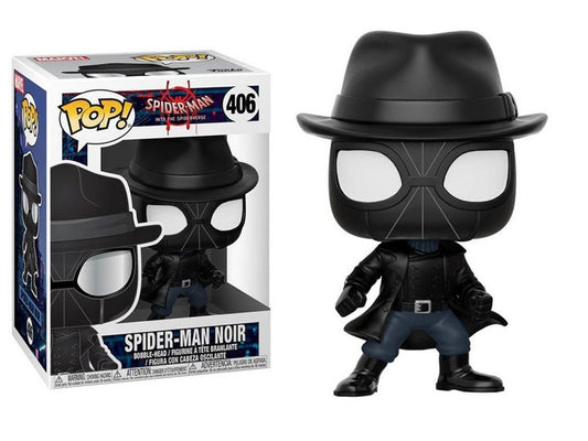 FUNKO POP! Bobble-Head Marvel RARE Spider-Man Into The Spiderverse #406 Spider-Man Noir (w/ Hat) [VAULTED]