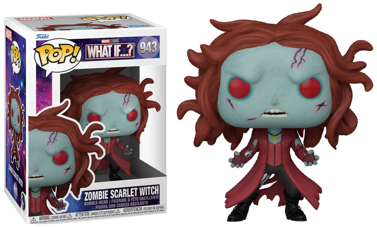 FUNKO POP! Bobble-Head Marvel RARE What If...? #943 Zombie Scarlet Witch [VAULTED]