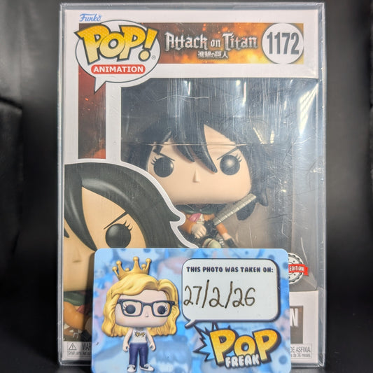 FUNKO POP! Vinyl Animation RARE Attack on Titan #1172 Mikasa Ackermann (Survey Corps Action Pose) [Funko Special Edition] [VAULTED]
