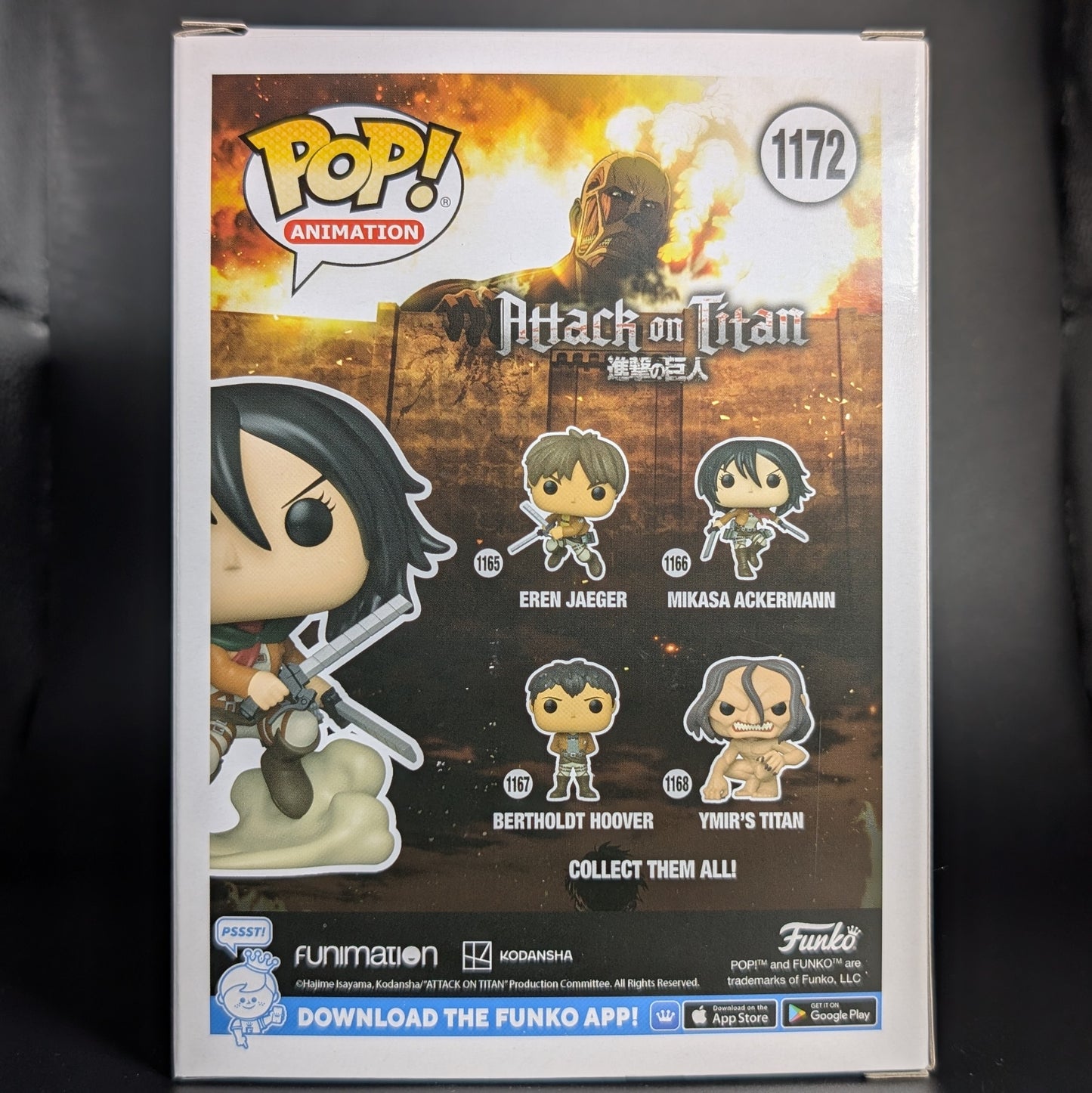 FUNKO POP! Vinyl Animation RARE Attack on Titan #1172 Mikasa Ackermann (Survey Corps Action Pose) [Funko Special Edition] [VAULTED]