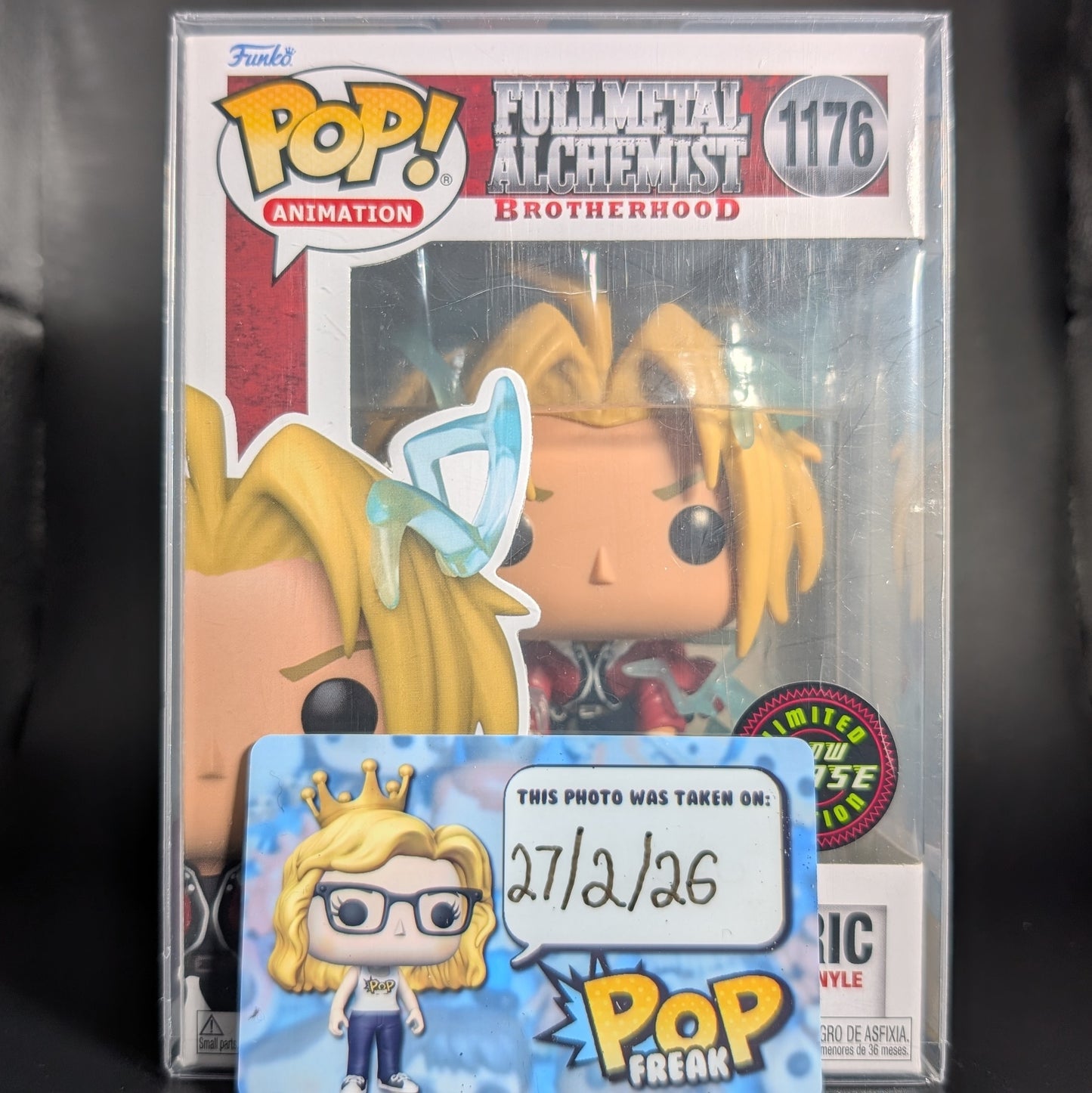 FUNKO POP! Vinyl Animation RARE Fullmetal Alchemist Brotherhood #1176 Edward Elric (w/ Energy) (GITD) [Chase] [VAULTED]