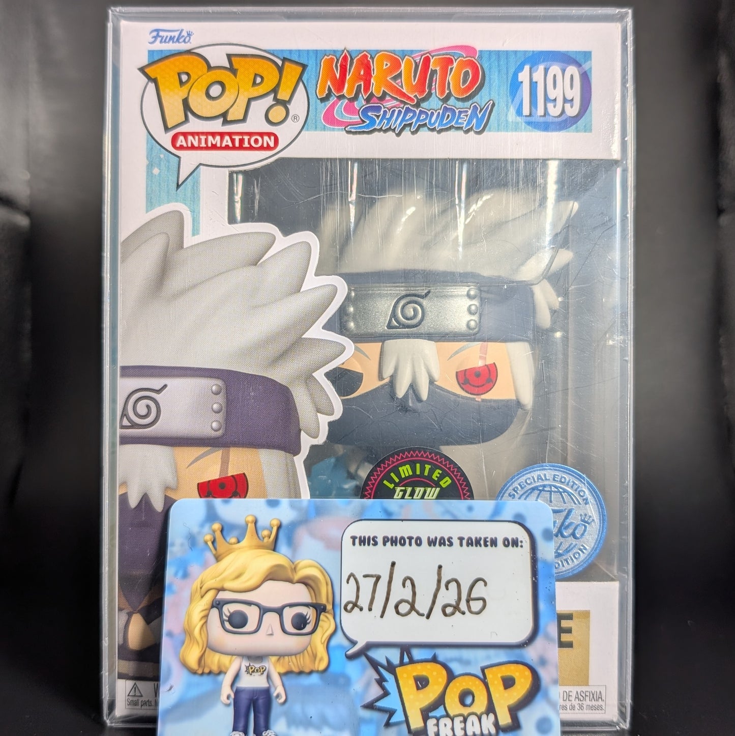 FUNKO POP! Vinyl Animation RARE Naruto Shippuden #1199 Kakashi Hatake (Chidori - Sharingan) (GITD) [Funko Special Edition | Chase] [VAULTED]