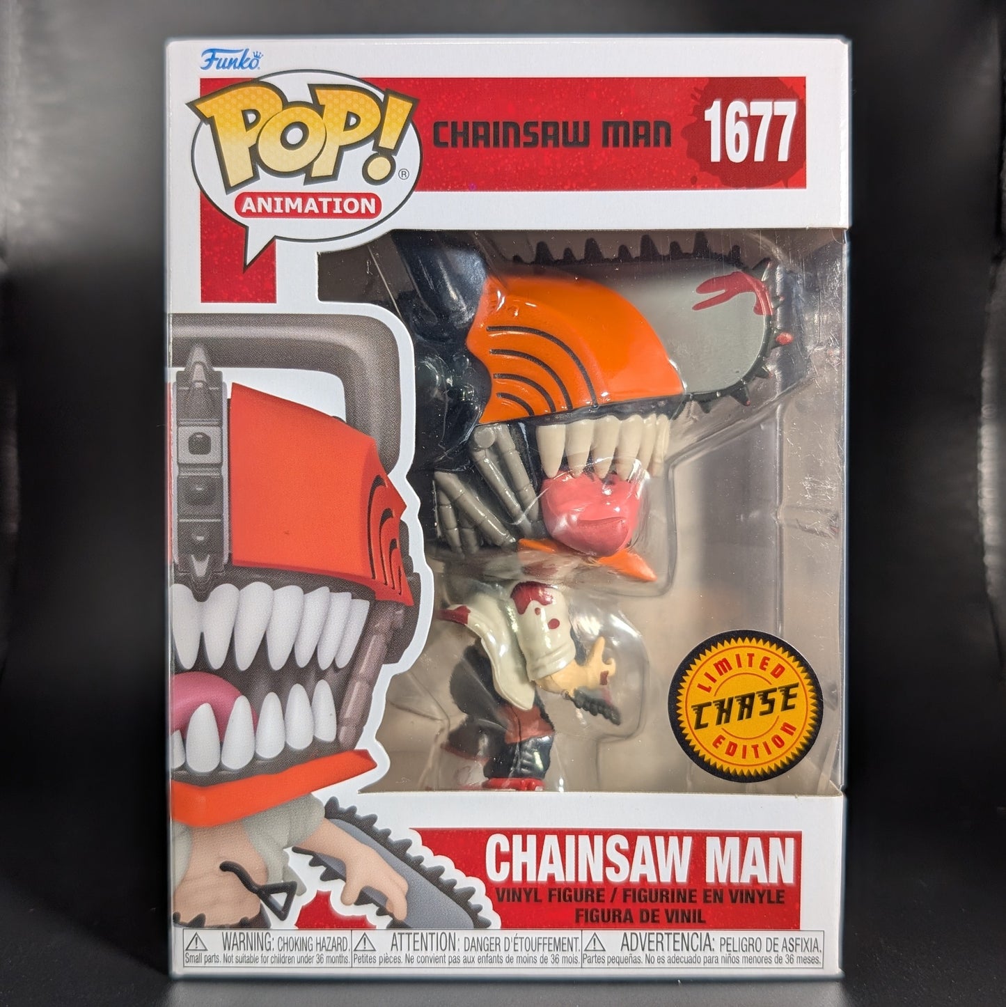 FUNKO POP! Vinyl Animation RARE Chainsaw Man #1677 Chainsaw Man (Bloody) [Chase] [VAULTED]