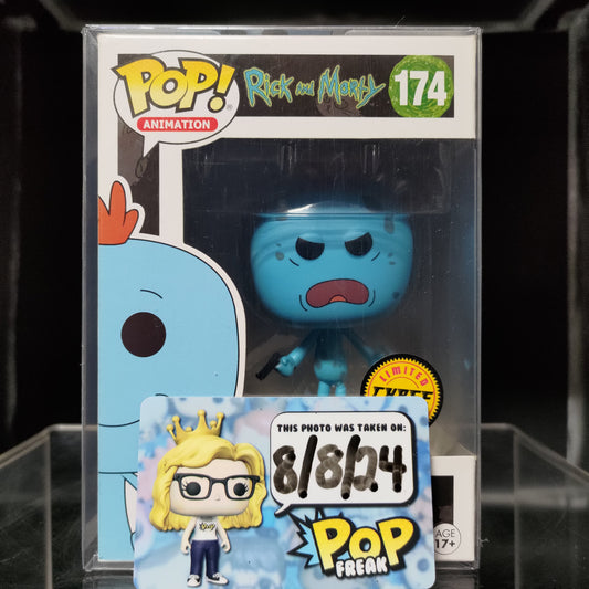 FUNKO POP! Vinyl Animation RARE Rick and Morty #174 Mr. Meeseeks (Gun) [Chase] [VAULTED]