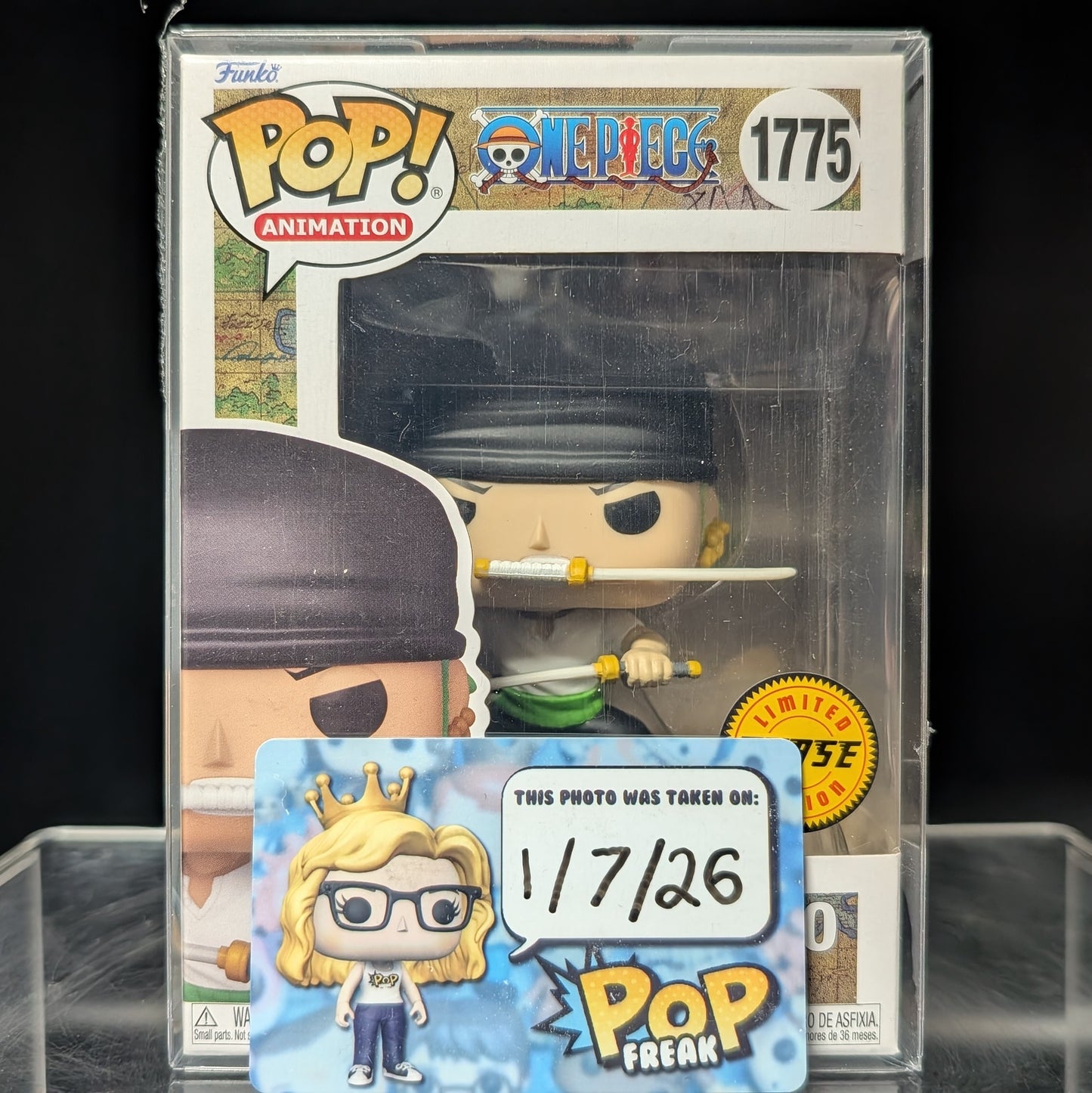 FUNKO POP! Vinyl Animation RARE One Piece #1775 Roronoa Zoro (Two Sword Style - Bandana) [Chase] [VAULTED]