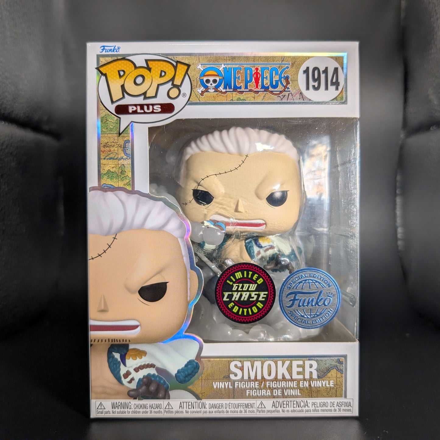 FUNKO POP! Plus Animation RARE One Piece #1914 Smoker (GITD) [Funko Special Edition | Chase] [VAULTED]