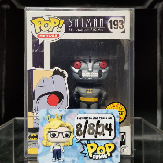 FUNKO POP! Vinyl Heroes RARE Batman The Animated Series #193 Batman (Robot - Full Face) [Chase] [VAULTED]