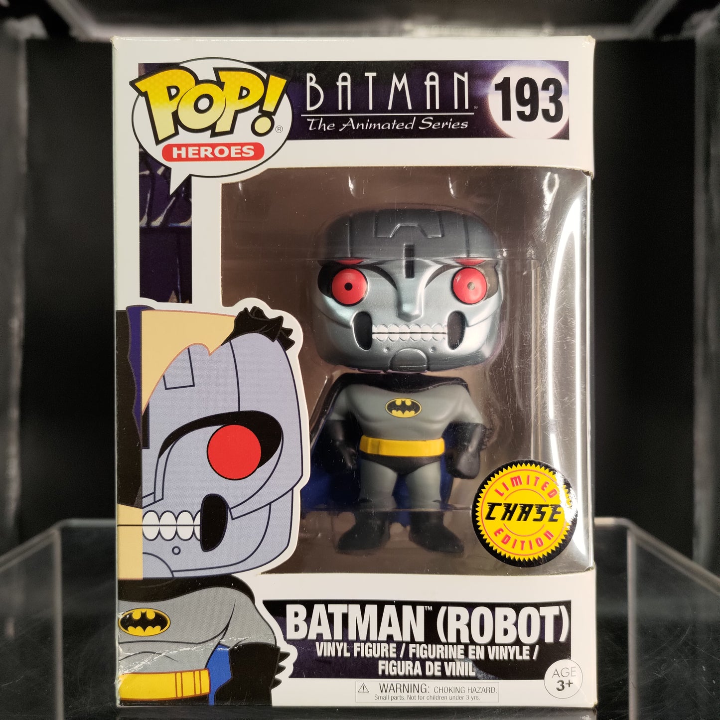 FUNKO POP! Vinyl Heroes RARE Batman The Animated Series #193 Batman (Robot - Full Face) [Chase] [VAULTED]