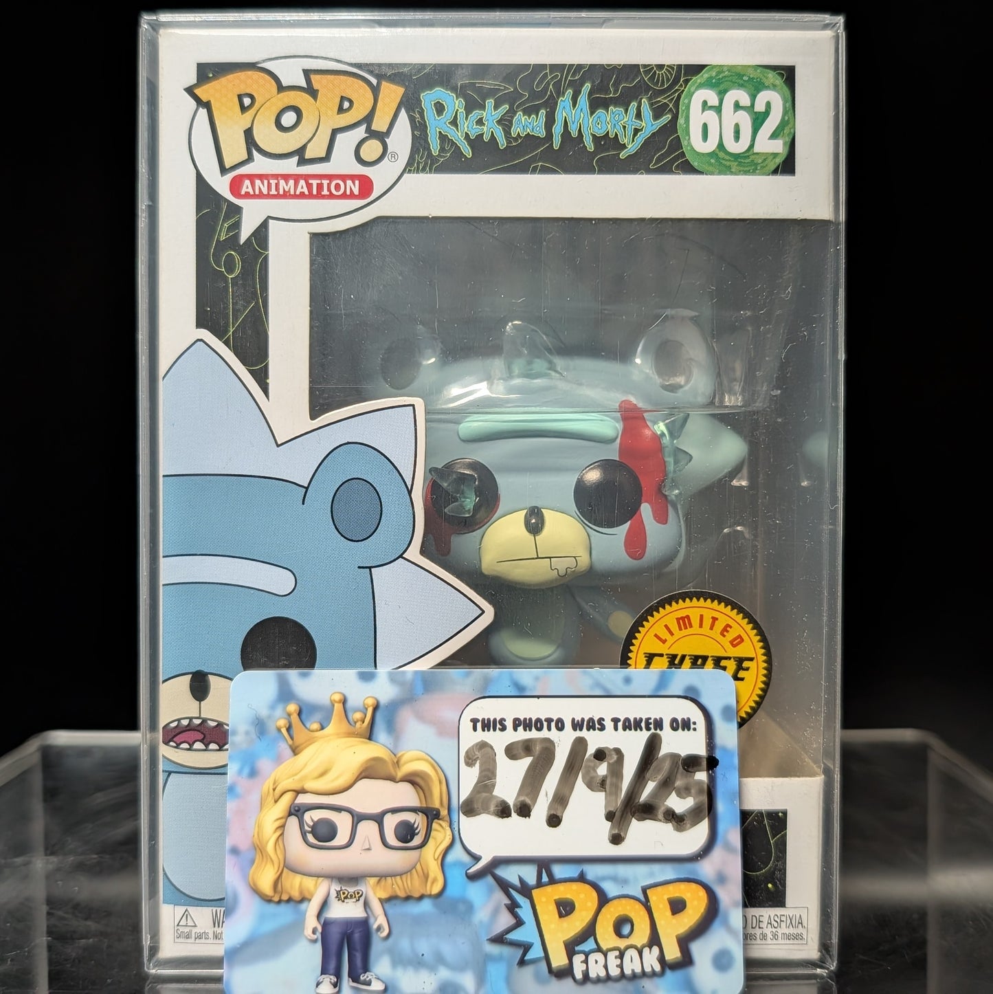 FUNKO POP! Vinyl Animation RARE Rick and Morty #662 Teddy Rick (Bloody) [Chase] [VAULTED]