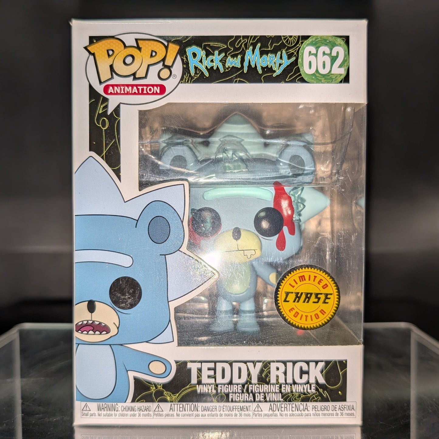FUNKO POP! Vinyl Animation RARE Rick and Morty #662 Teddy Rick (Bloody) [Chase] [VAULTED]