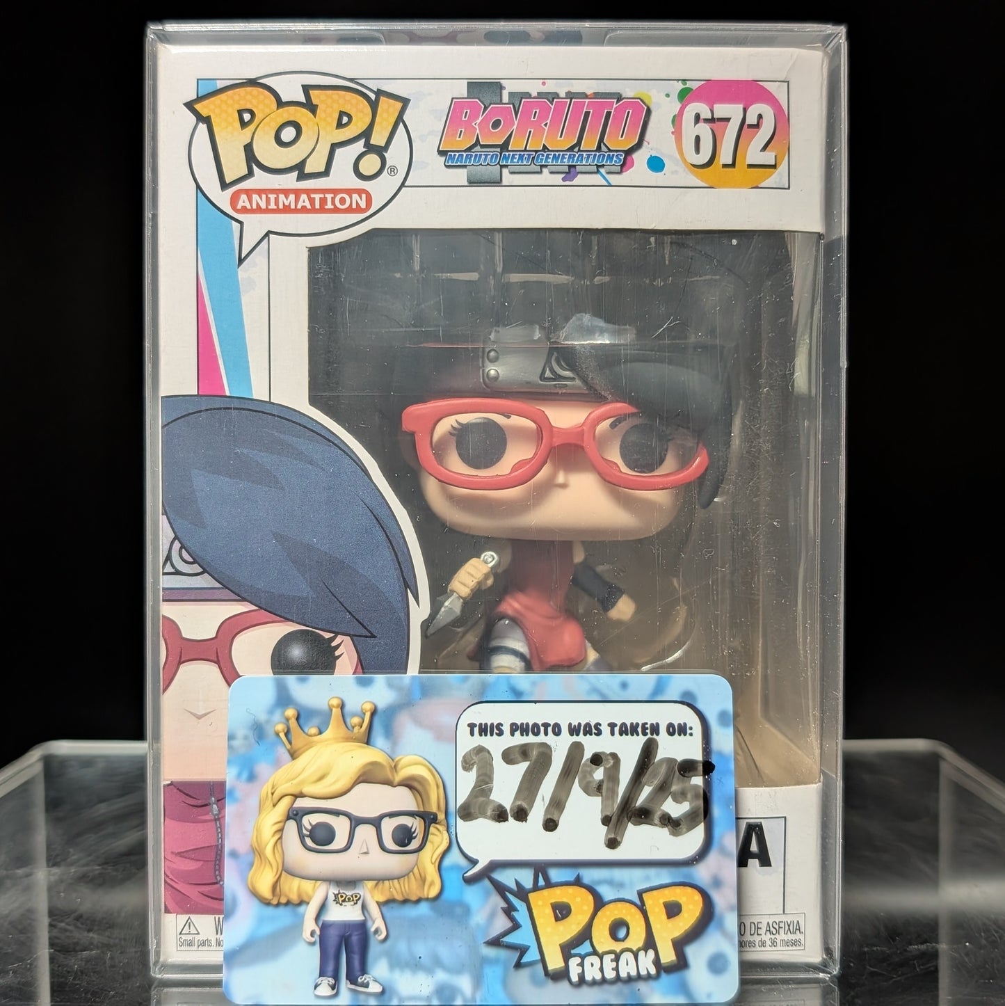 FUNKO POP! Vinyl Animation RARE Boruto Naruto Next Generation #672 Sarada Uchiha [VAULTED]