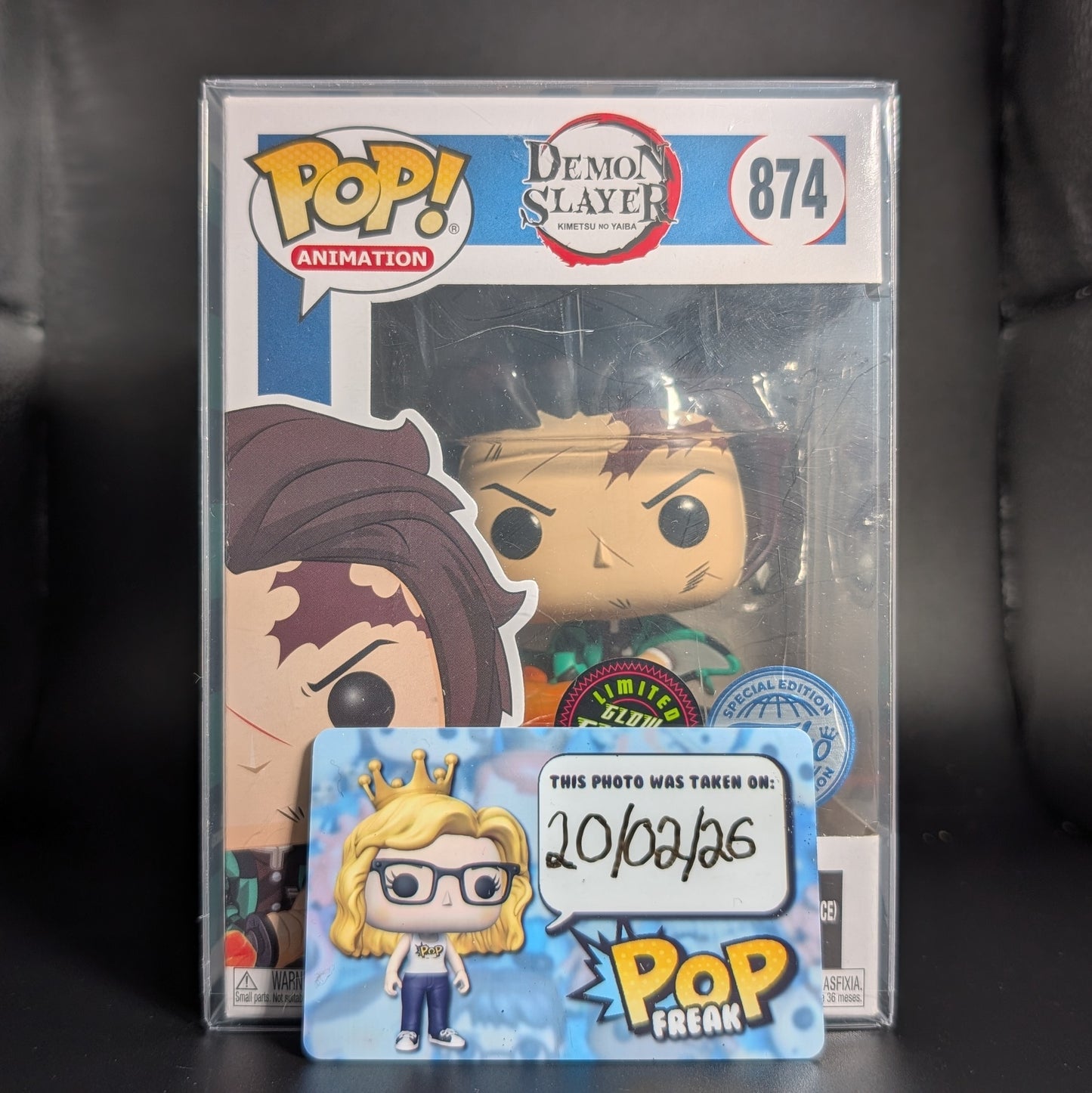 FUNKO POP! Vinyl Animation RARE Demon Slayer #874 Tanjiro Kamado (Hinokami Kagura Dance) (GITD) [Funko Special Edition | Chase] [VAULTED]