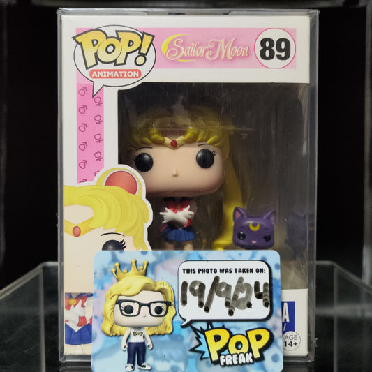 FUNKO POP! Vinyl Animation RARE Sailor Moon #89 Sailor Moon (w/ Luna) [VAULTED]