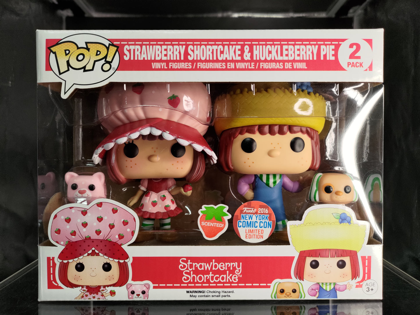 FUNKO POP! Vinyl RARE Strawberry Shortcake - Strawberry Shortcake & Huckleberry Pie (w/ Custard & Pupcake) (Scented) [NYCC] [VAULTED]