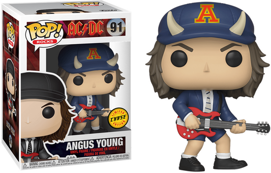 FUNKO POP! Vinyl Rocks RARE AC/DC #91 Angus Young (Devil Hat) [Chase] [VAULTED]