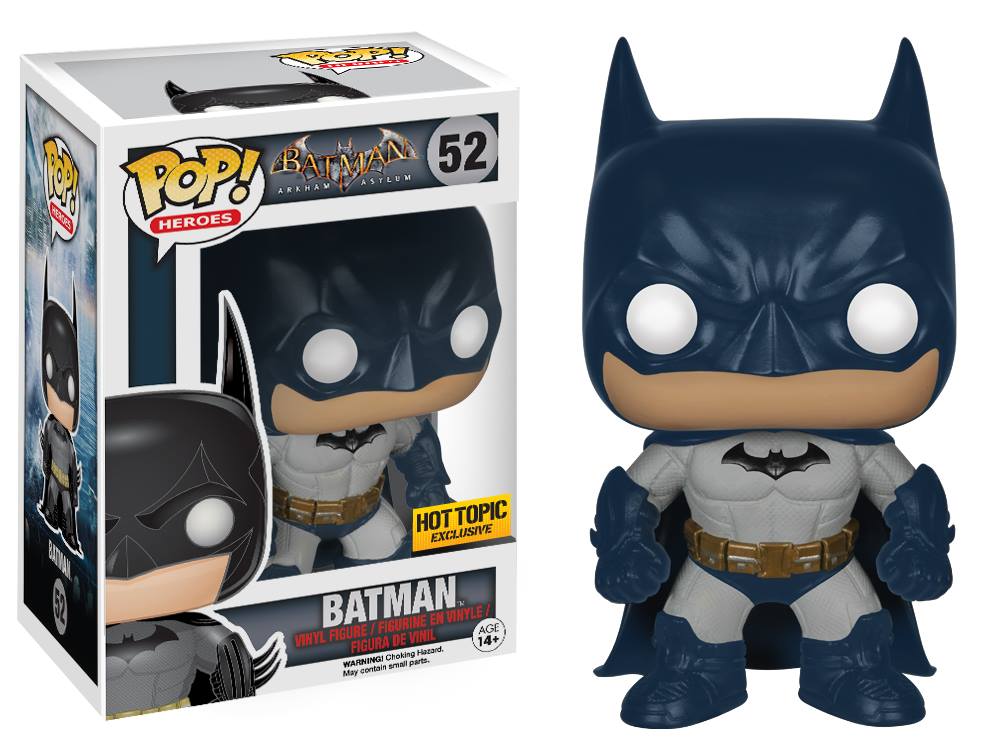 FUNKO POP! Vinyl Heroes RARE Batman Arkham Asylum #52 Batman (Arkham Asylum - Blue) [Hot Topic (Stickerless)] [VAULTED]