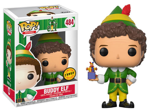 FUNKO POP! Vinyl Movies RARE Elf #484 Buddy Elf (w Jack-in-the-Box) [Chase] [VAULTED]